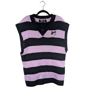 Hello Kitty Purple & Black Striped Sweater Vest Size 1X